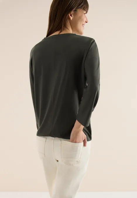 Wzorzysta koszulka raw khaki