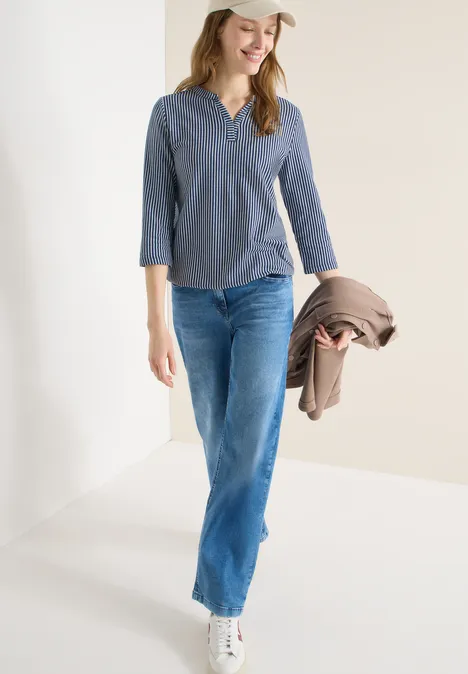 T-shirt à rayures sporty denim blue