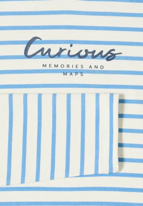 Sweat à capuche rayé cloud blue