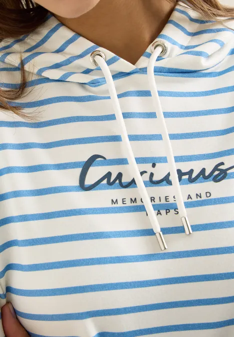 Sweat à capuche rayé cloud blue