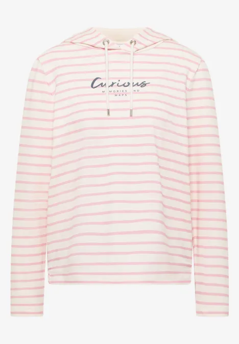 Sweat à capuche rayé light blush rose