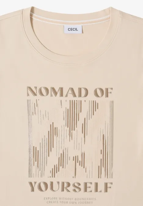 T-shirt avec impression sur le devant pearl beige