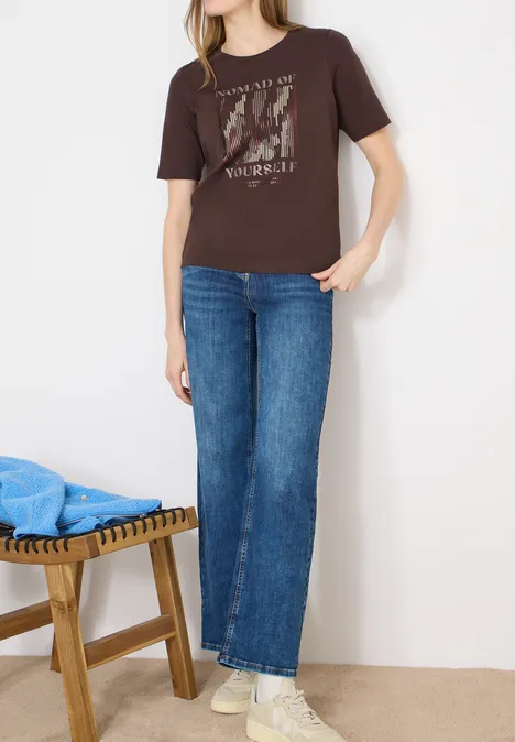 Koszulka z nadrukiem macchiato brown Koszulka z nadrukiem macchiato brown