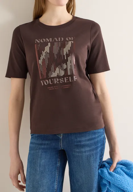 Koszulka z nadrukiem macchiato brown Koszulka z nadrukiem macchiato brown