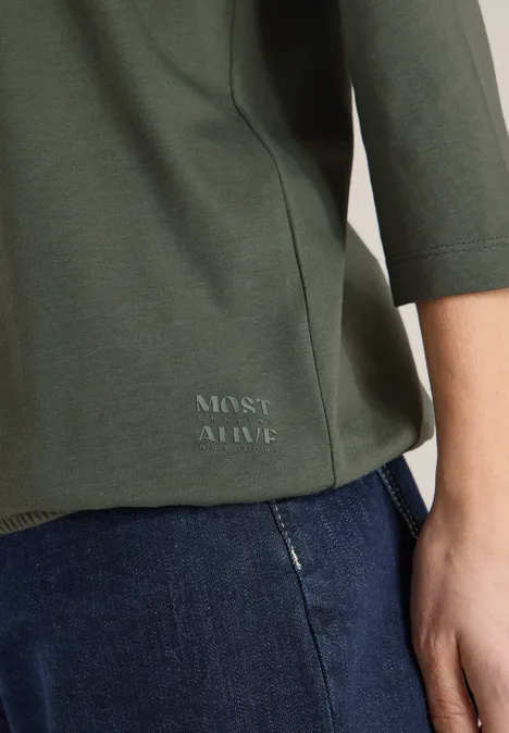 T-shirt au look tunique khaki