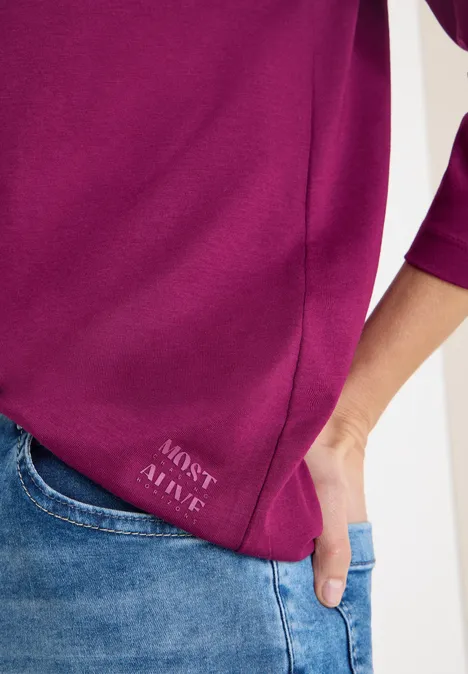 T-shirt au look tunique magenta purple