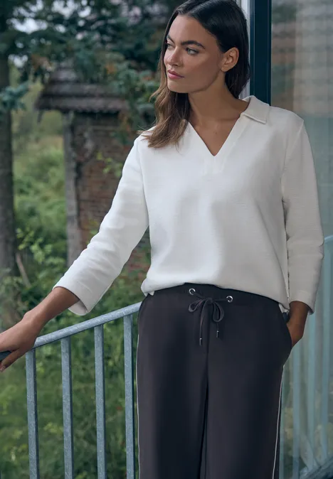 Struktur Poloshirt vanilla white