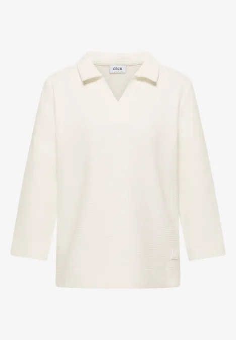 Struktur Poloshirt vanilla white