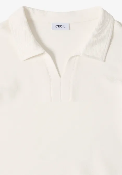Struktur Poloshirt vanilla white