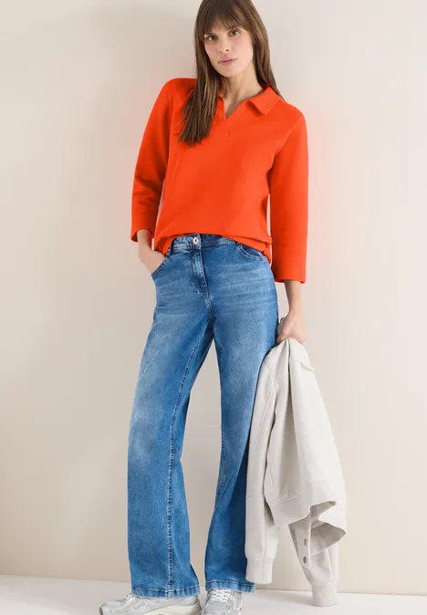 Polo structuré cherry tomato orange
