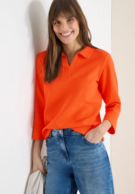 Polo structuré cherry tomato orange