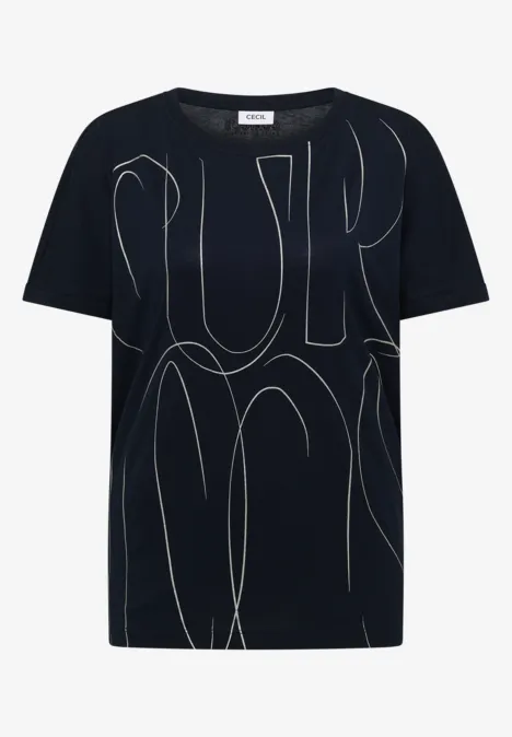 T-Shirt mit Folienprint universal blue T-Shirt mit Folienprint universal blue