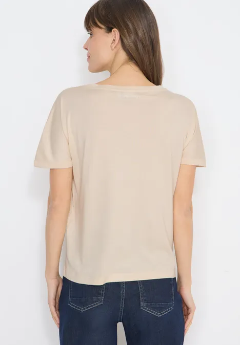 T-shirt avec impression à chaud pearl beige