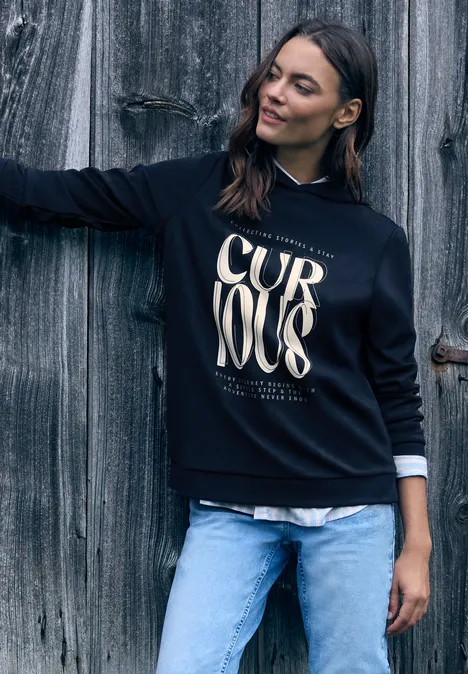 Sweat à capuche avec imprimé universal blue