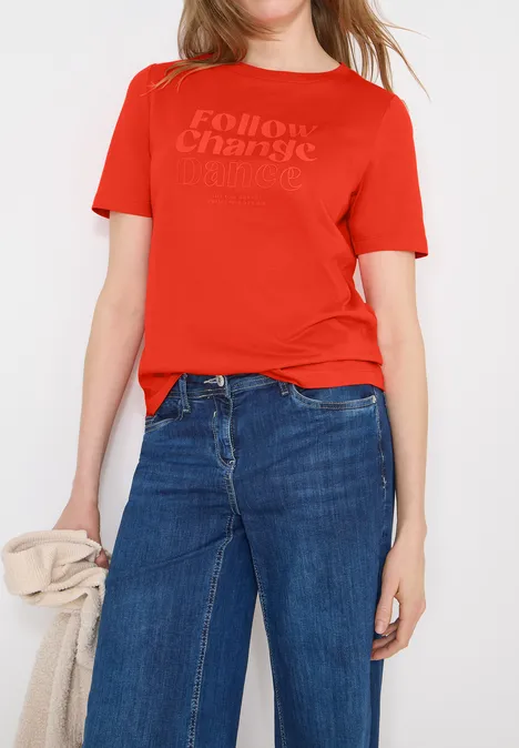 T-shirt avec impression sur le devant cherry tomato orange