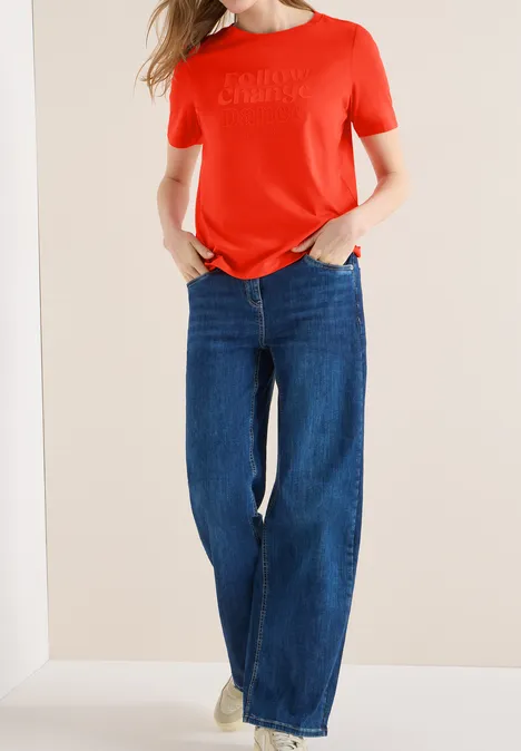 T-shirt avec impression sur le devant cherry tomato orange