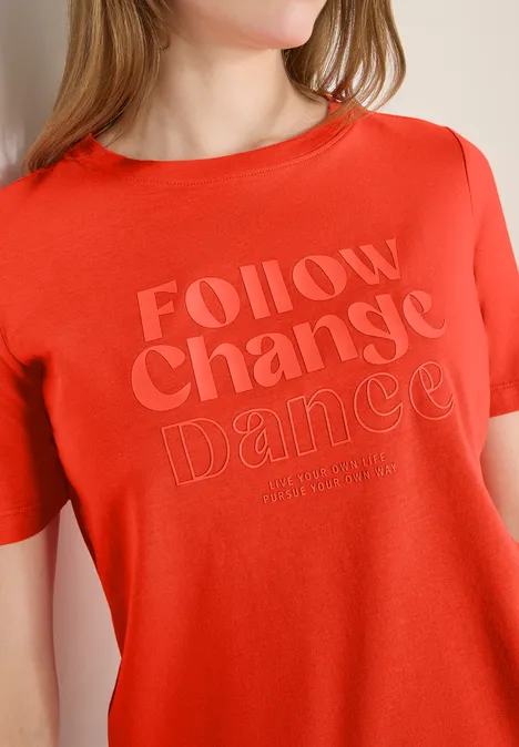 T-shirt avec impression sur le devant cherry tomato orange