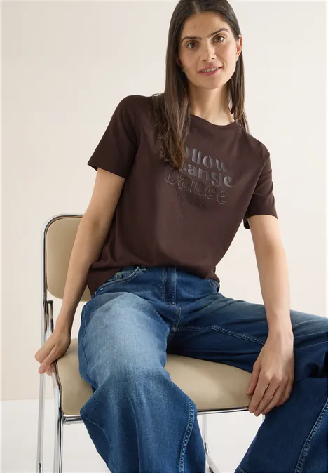 Koszulka z nadrukiem macchiato brown Koszulka z nadrukiem macchiato brown