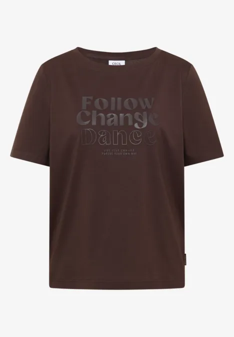 Koszulka z nadrukiem macchiato brown Koszulka z nadrukiem macchiato brown