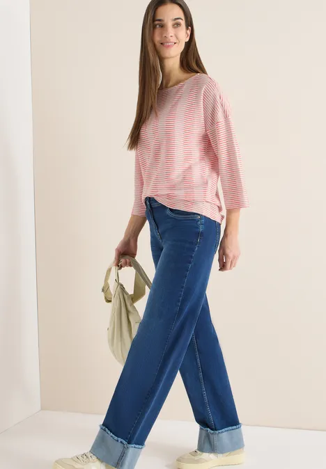 T-shirt à rayures structurées cherry tomato orange