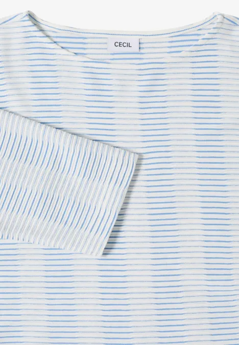 T-shirt à rayures structurées cloud blue