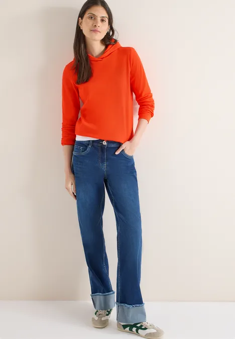Hoodie en structure côtelée cherry tomato orange