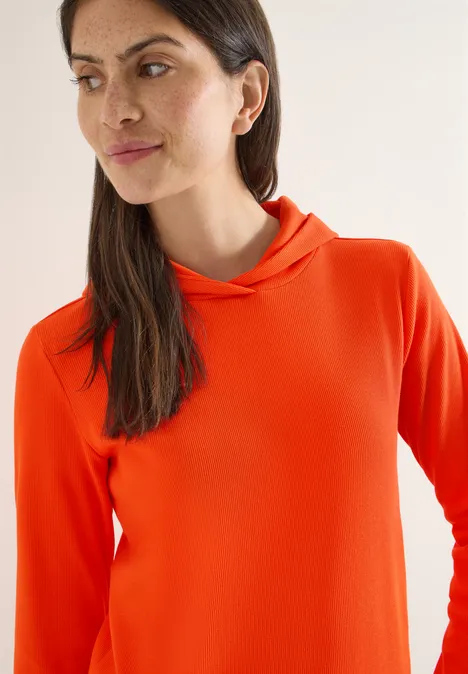 Hoodie en structure côtelée cherry tomato orange