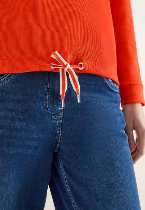 Hoodie en structure côtelée cherry tomato orange