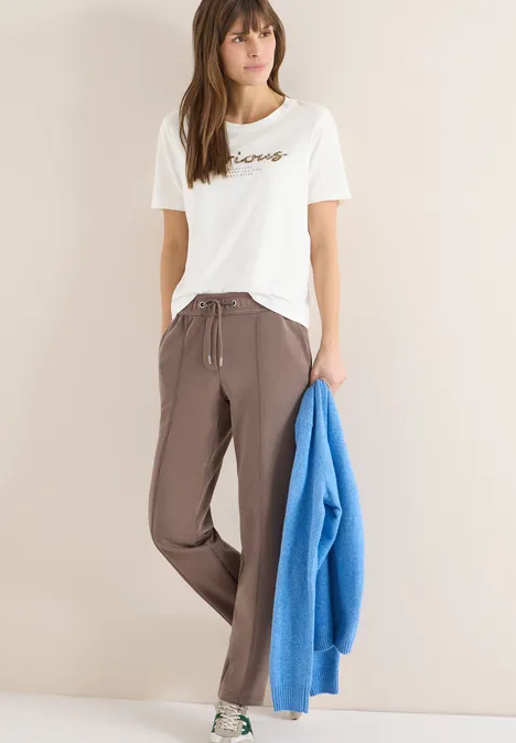 Koszulka z nadrukiem z przodu vanilla white Koszulka z nadrukiem z przodu vanilla white