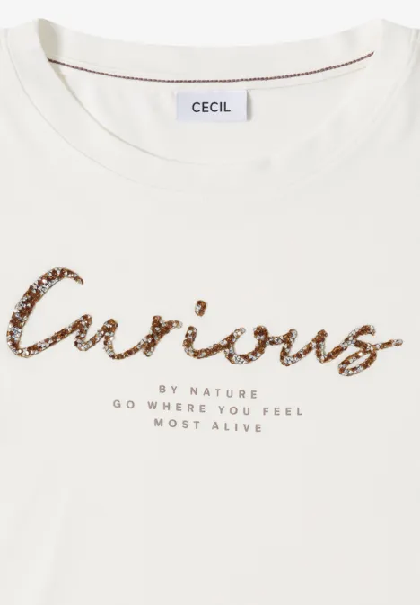 Koszulka z nadrukiem z przodu vanilla white Koszulka z nadrukiem z przodu vanilla white