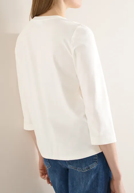 T-shirt avec détail tape vanilla white