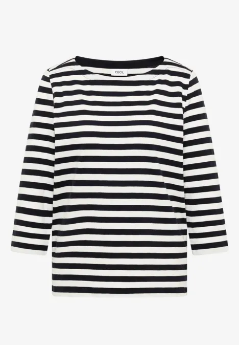 Gestreiftes Basic Shirt universal blue