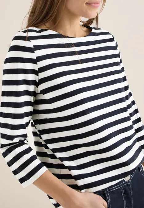 Gestreiftes Basic Shirt universal blue