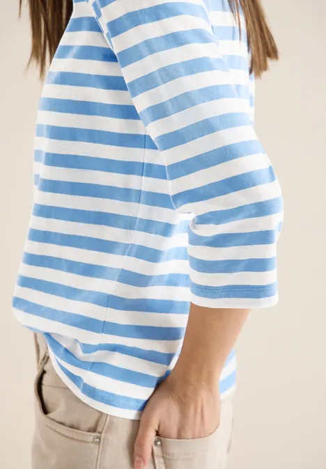 T-shirt de base rayé cloud blue T-shirt de base rayé cloud blue