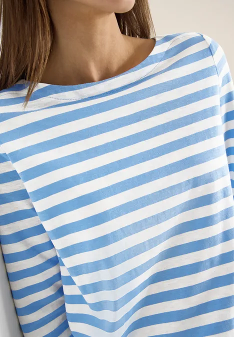 T-shirt de base rayé cloud blue T-shirt de base rayé cloud blue