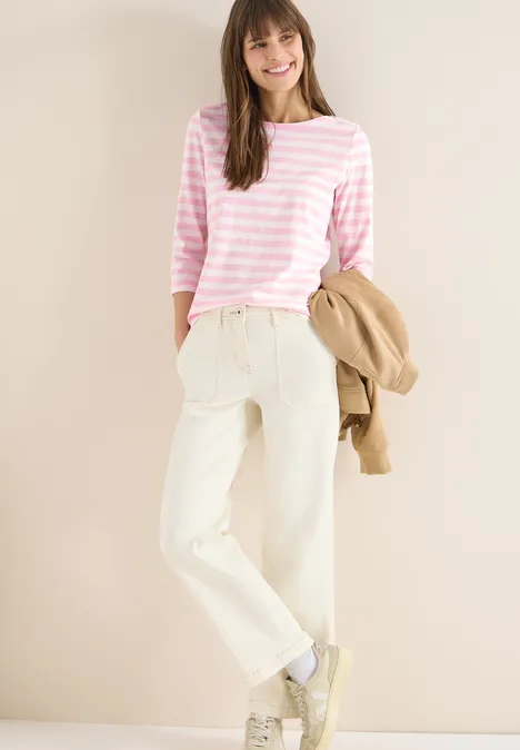 Gestreiftes Basic Shirt light blush rose