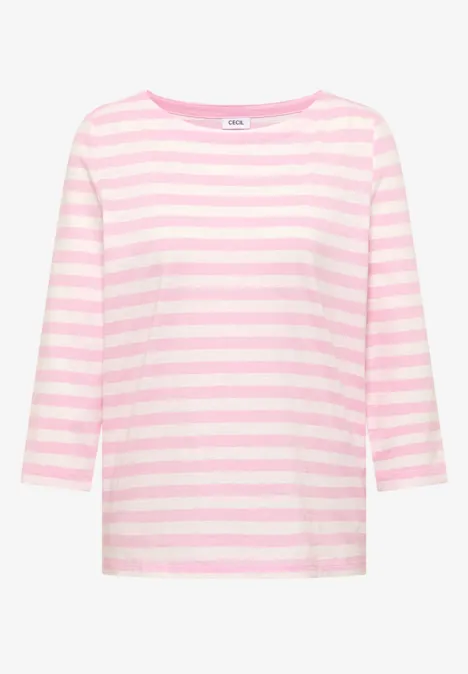Gestreiftes Basic Shirt light blush rose