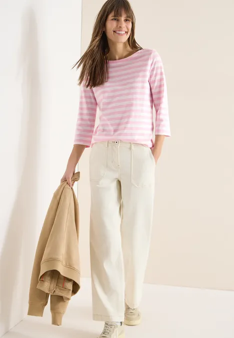 Gestreiftes Basic Shirt light blush rose