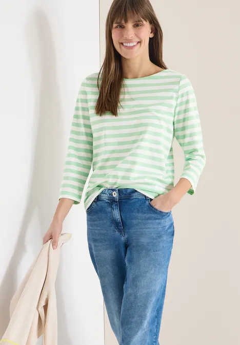 T-shirt de base rayé juicy lime