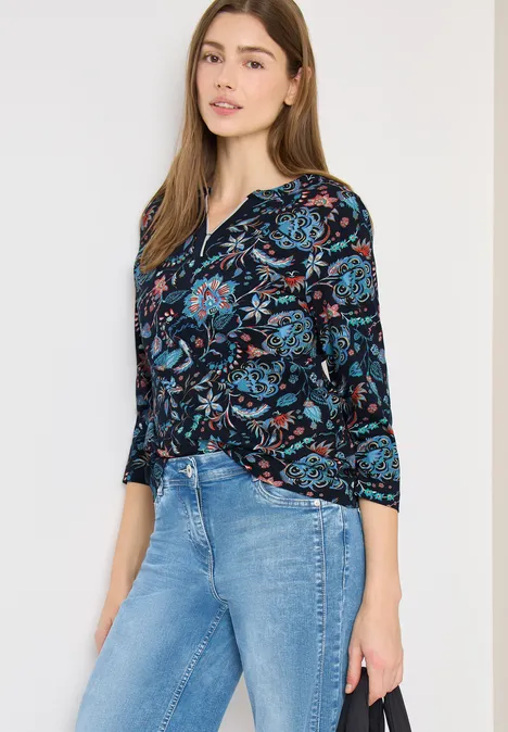 Shirt im Tunika-Look universal blue