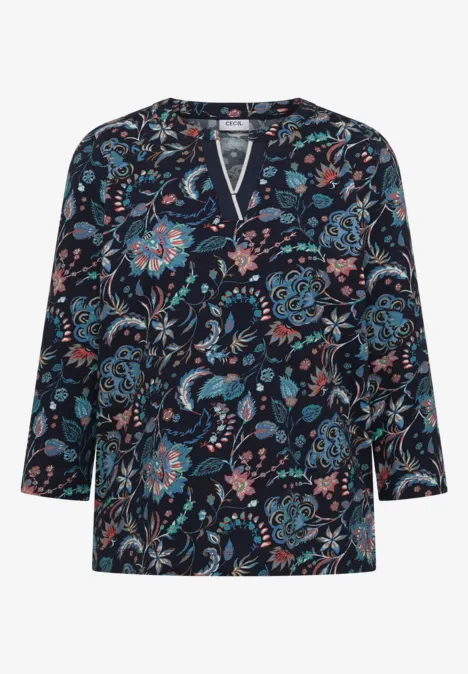 Shirt im Tunika-Look universal blue