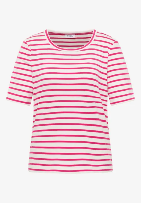 T-shirt à rayures beetroot pink