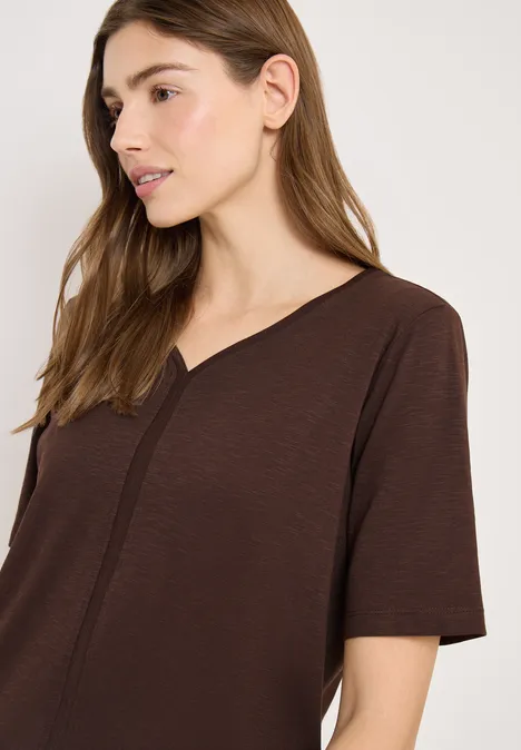 T-shirt au look tunique macchiato brown