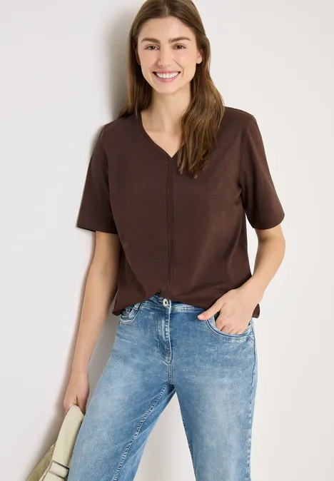 T-shirt au look tunique macchiato brown