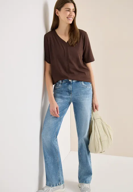 T-shirt au look tunique macchiato brown