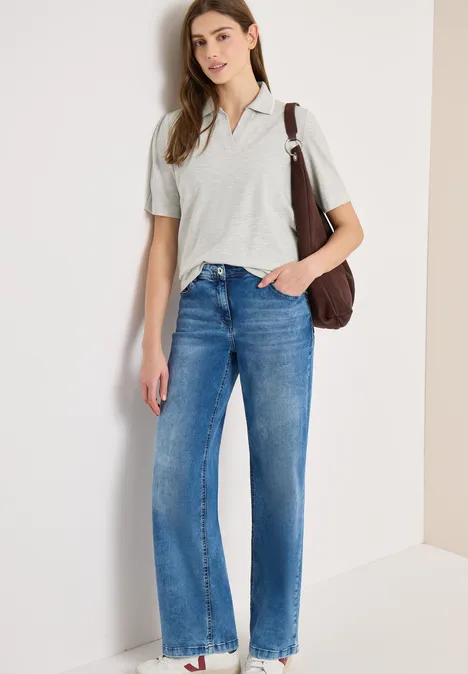 Piqué Poloshirt milky grey melange Piqué Poloshirt milky grey melange