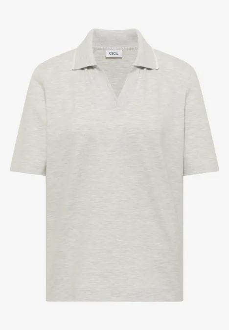 Piqué Poloshirt milky grey melange Piqué Poloshirt milky grey melange