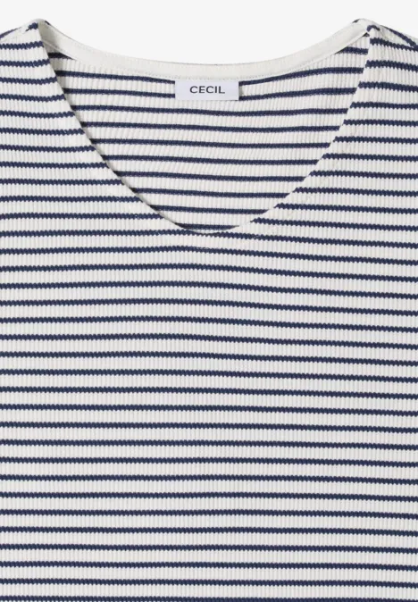 T-Shirt mit gerundetem V-Ausschnitt sporty denim blue T-Shirt mit gerundetem V-Ausschnitt sporty denim blue