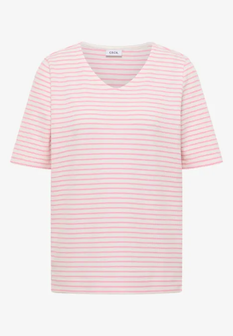 T-Shirt mit gerundetem V-Ausschnitt light blush rose T-Shirt mit gerundetem V-Ausschnitt light blush rose
