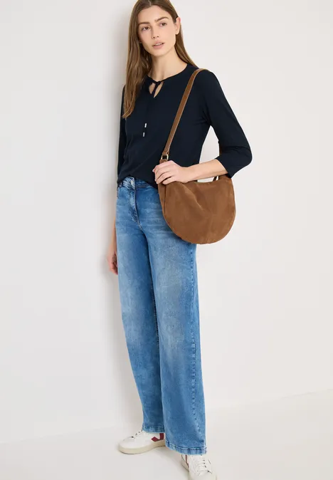 3/4-Arm Shirt mit Split Neck universal blue